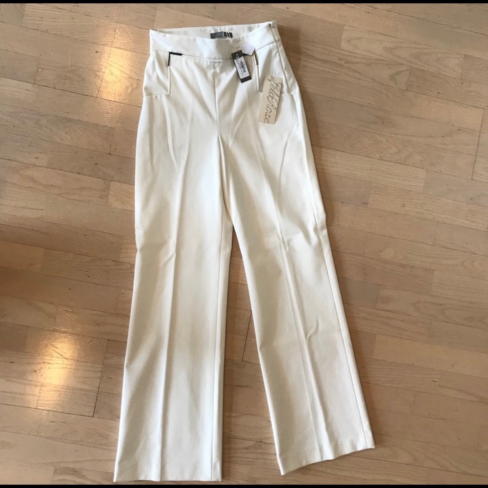 NWT Lela Rose Placket Front White Trousers
